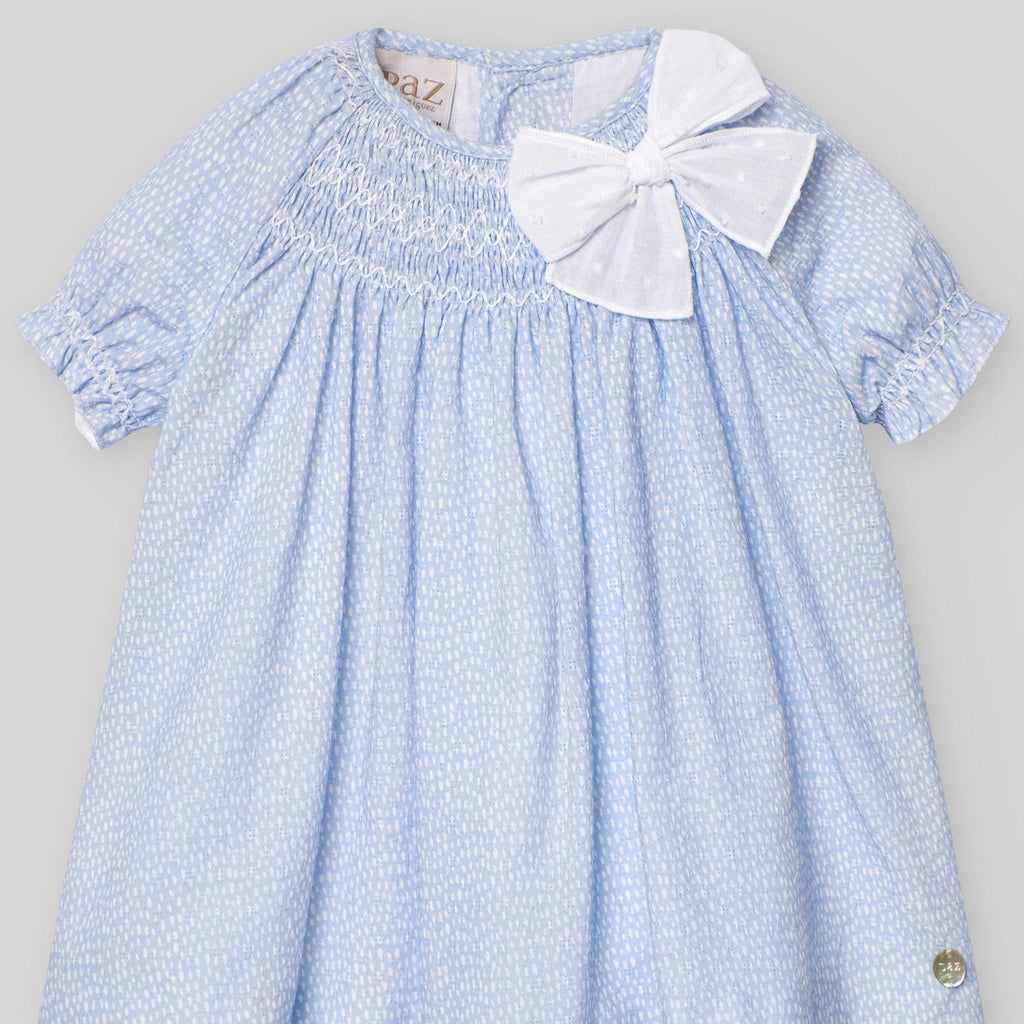 VESTIDO ESTAMPADO AZUL CIELO "VENTO" NIÑA BEBE DE 12M-4 AÑOS