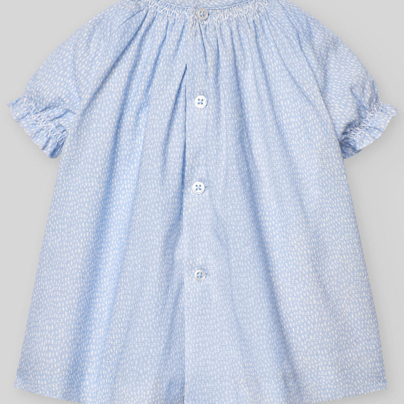 VESTIDO ESTAMPADO AZUL CIELO "VENTO" NIÑA BEBE DE 12M-4 AÑOS