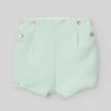 CONJUNTO BLUSA CON PANTALON CORTO VERDE AGUA "EIDO" NIÑO BEBE DE 6 M-24M