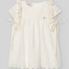 VESTIDO BORDADO LUNARES CRUDO CEREMONIA BEBE NIÑA DE 12M-24M