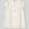 VESTIDO BORDADO LUNARES CRUDO CEREMONIA BEBE NIÑA DE 12M-24M