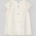 VESTIDO BORDADO LUNARES CRUDO CEREMONIA BEBE NIÑA DE 12M-24M