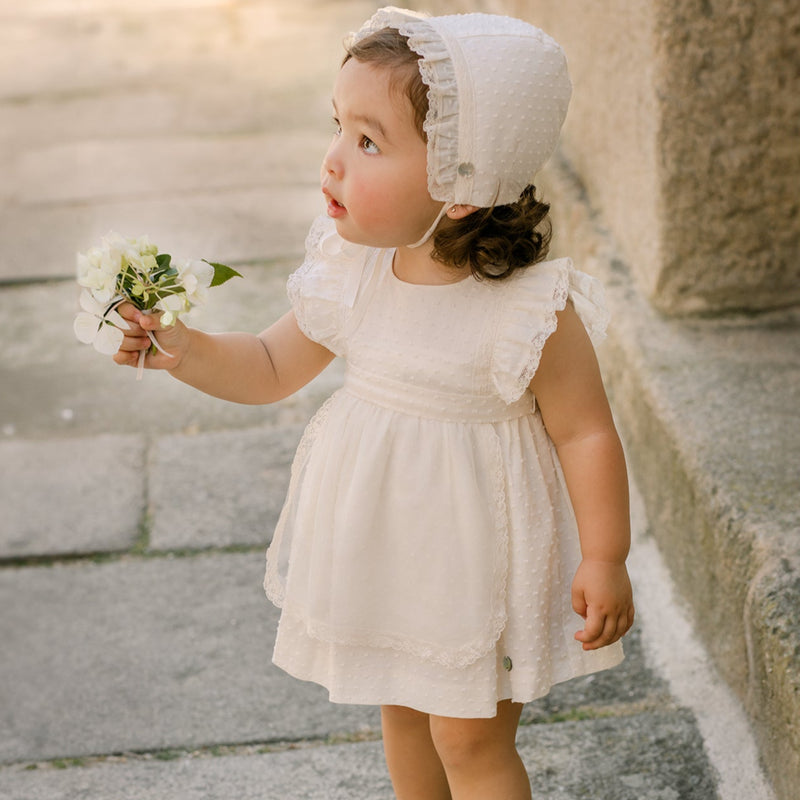 VESTIDO PLUMETI DELANTAL "CEREMONIA" DE 2-6 AÑOS