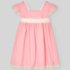 VESTIDO CORAL PLUMETI CON PUNTILLA "CEREMONIA"