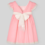 VESTIDO CORAL PLUMETI CON PUNTILLA "CEREMONIA"
