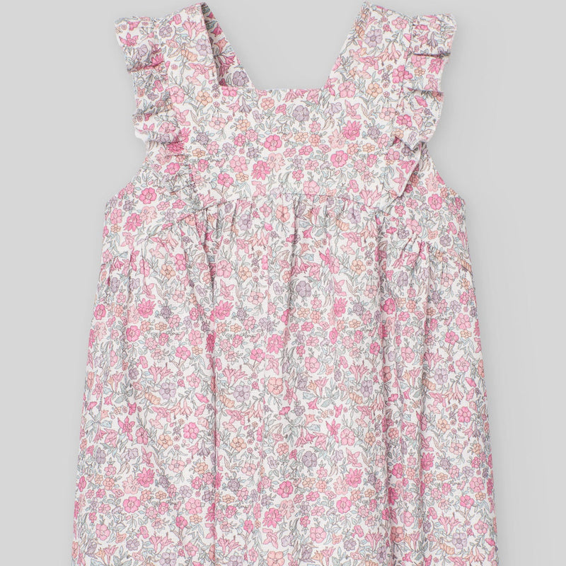 VESTIDO ESTAMPADO FLORES "CLAVEL" de 12M-6 AÑOS