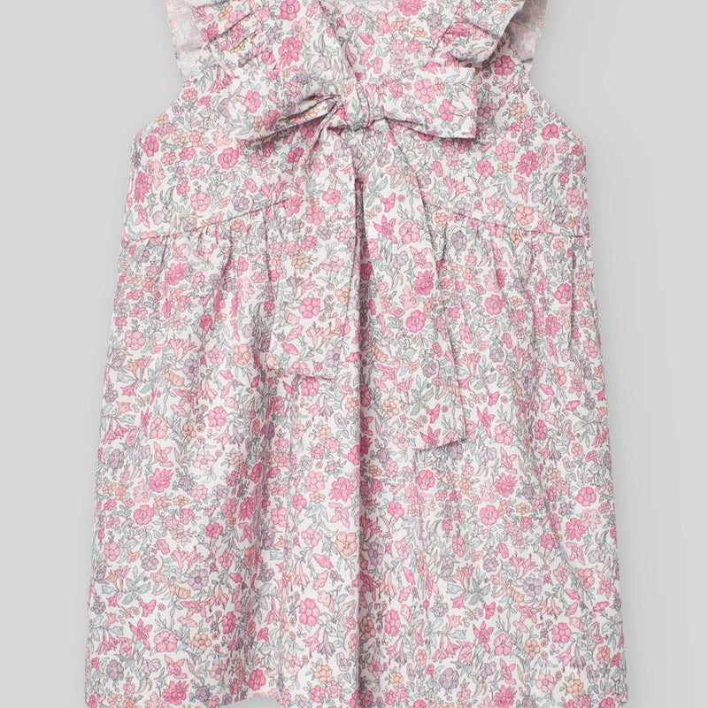 VESTIDO ESTAMPADO FLORES "CLAVEL" de 12M-6 AÑOS