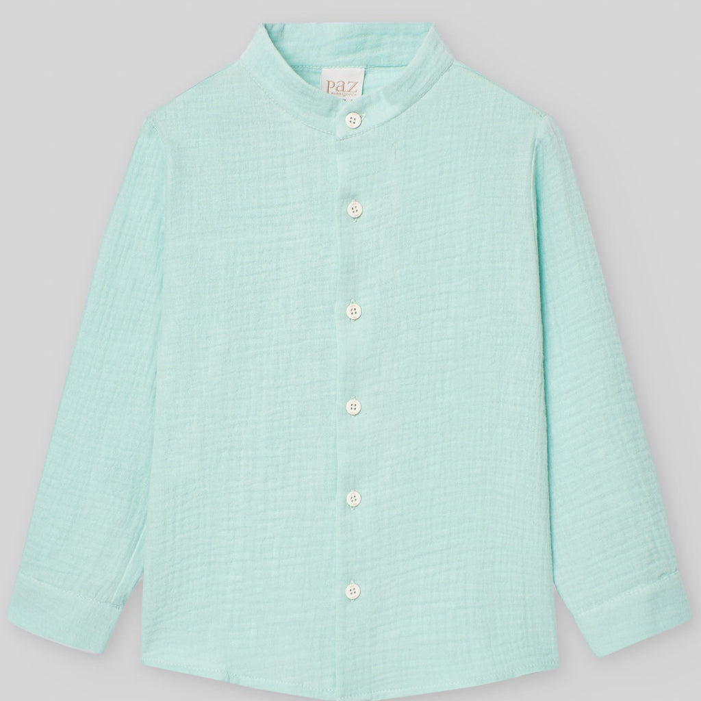 CAMISA M/L CUELLO MAO VERDE MAUI "CLAVEL" NIÑO DE 2-8 AÑOS