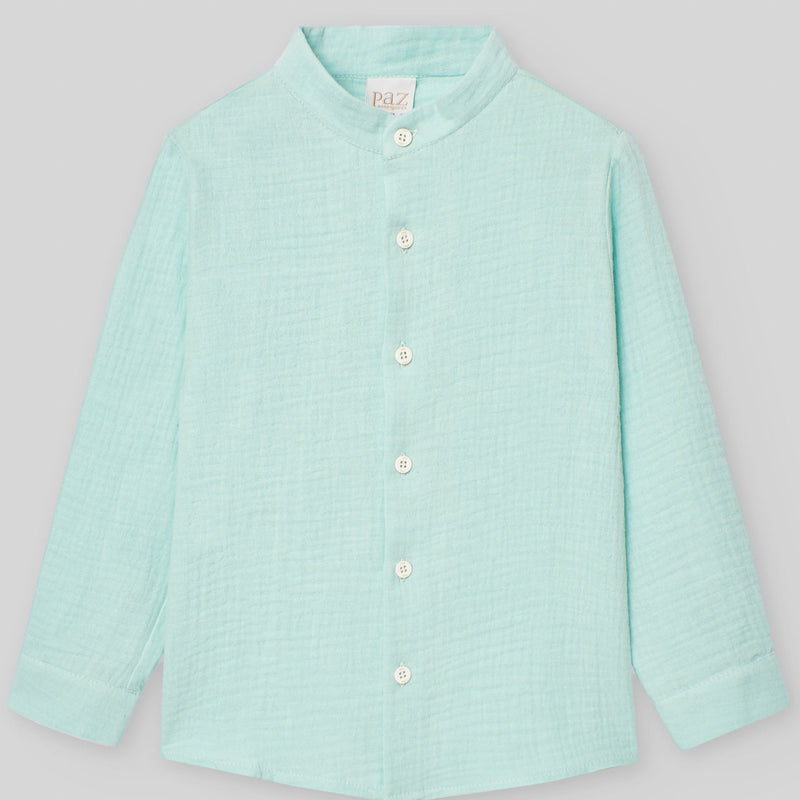 CAMISA M/L CUELLO MAO VERDE MAUI "CLAVEL" NIÑO DE 2-8 AÑOS