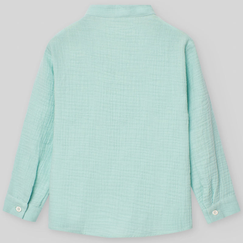 CAMISA M/L CUELLO MAO VERDE MAUI "CLAVEL" NIÑO DE 2-8 AÑOS