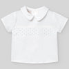 CONJUNTO BLUSA CON PANTALON CORTO VERDE AGUA "EIDO" NIÑO BEBE DE 6 M-24M