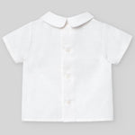 CONJUNTO BLUSA CON PANTALON CORTO VERDE AGUA "EIDO" NIÑO BEBE DE 6 M-24M