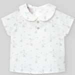 PETO CON CAMISA ELEFANTES "EIDO" VERDE AGUA NIÑO BEBE 3M-18M