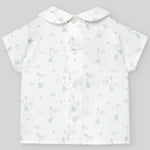 PETO CON CAMISA ELEFANTES "EIDO" VERDE AGUA NIÑO BEBE 3M-18M