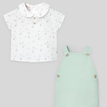 PETO CON CAMISA ELEFANTES "EIDO" VERDE AGUA NIÑO BEBE 3M-18M