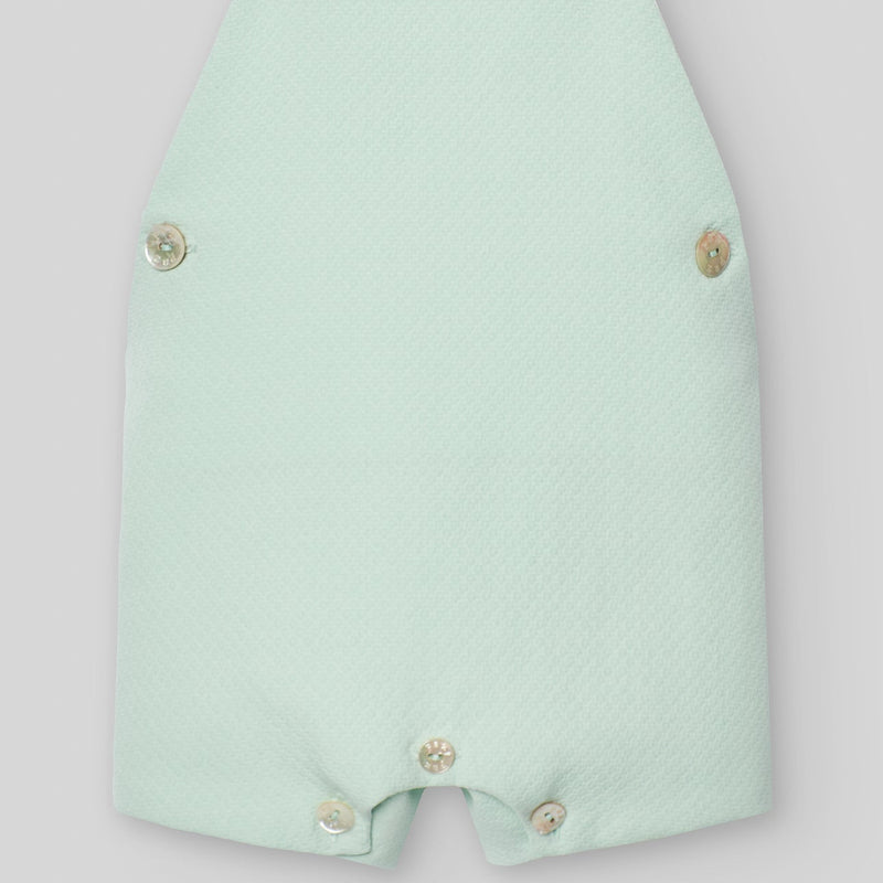 PETO CON CAMISA ELEFANTES "EIDO" VERDE AGUA NIÑO BEBE 3M-18M