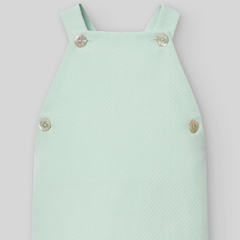PETO CON CAMISA ELEFANTES "EIDO" VERDE AGUA NIÑO BEBE 3M-18M
