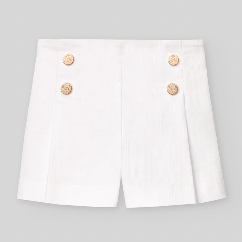 CONJUNTO BLUSA FLORES CON BERMUDA BLANCA "FLOR" NIÑA DE 2-10 AÑOS