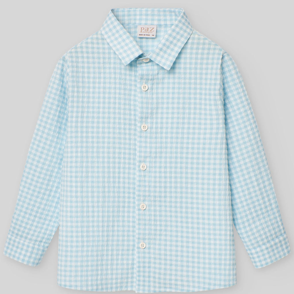 CAMISA CUADROS TURQUESA NIÑO
