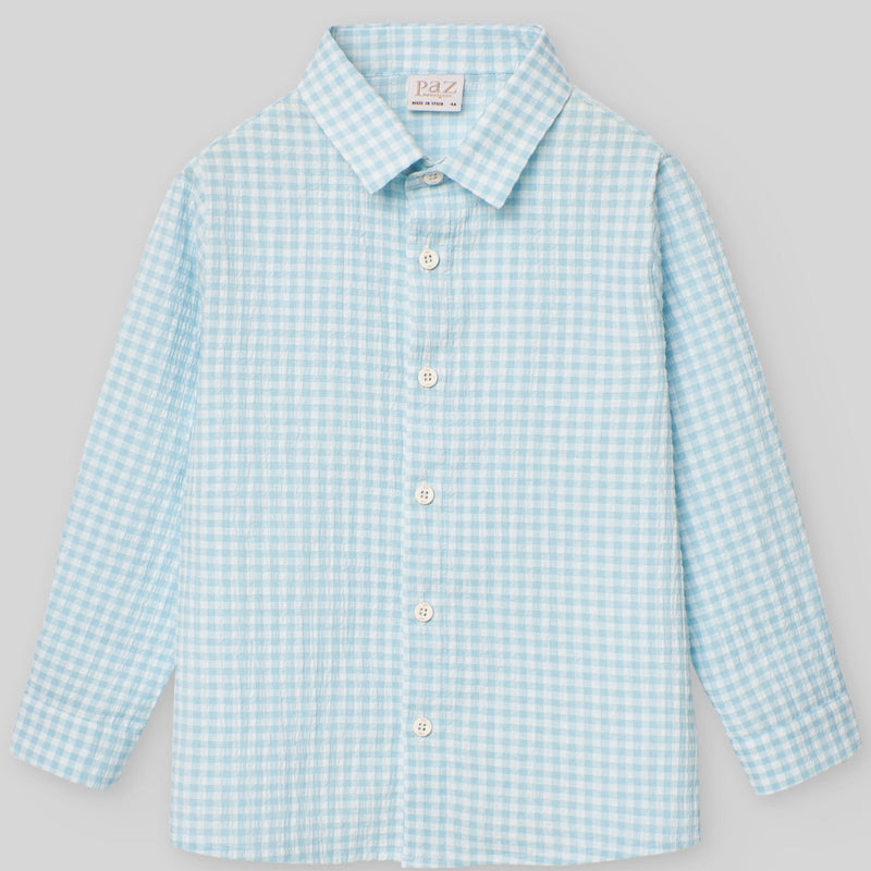 CAMISA CUADROS TURQUESA NIÑO