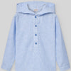 CAMISA RAYAS AZUL CON CAPUCHA NIÑO DE 2 AÑOS-10 AÑOS “DORNA”