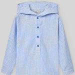 CAMISA RAYAS AZUL CON CAPUCHA NIÑO DE 2 AÑOS-10 AÑOS “DORNA”