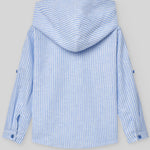 CAMISA RAYAS AZUL CON CAPUCHA NIÑO DE 2 AÑOS-10 AÑOS “DORNA”
