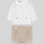 CONJUNTO BLUSA CON PANTALON ARENA CORTO "ERIZOS"