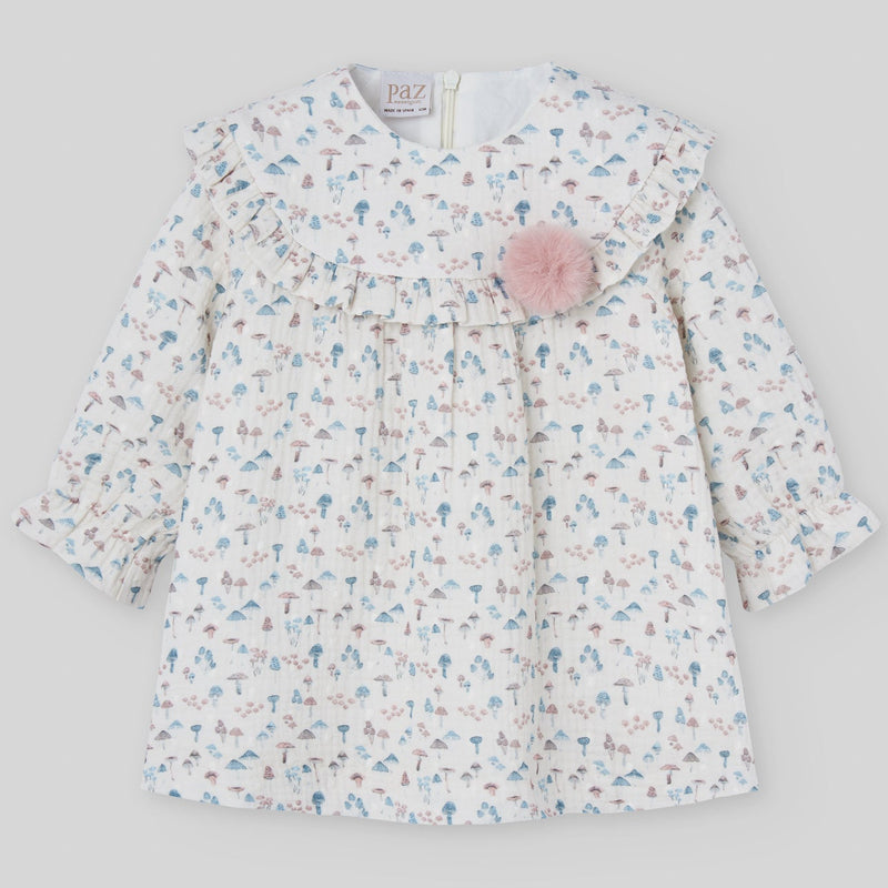 VESTIDO M/L CRUDO "SETITAS " DE 12M-6 AÑOS
