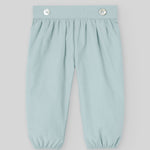 CONJUNTO BLUSA FLORES CON PANTALON PANA VERDE "SEMILLA"NIÑA DE 12M-24M