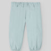 CONJUNTO BLUSA FLORES CON PANTALON PANA VERDE "SEMILLA"NIÑA DE 12M-24M