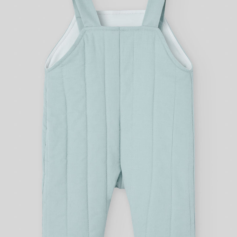 CONJUNTO PETO ACOLCHADO LARGO VERDE TIZA CON BODY CRUDO "SEMILLA"