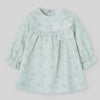 VESTIDO TELA GATOS VERDE AGUA "MININO" NIÑA BEBE