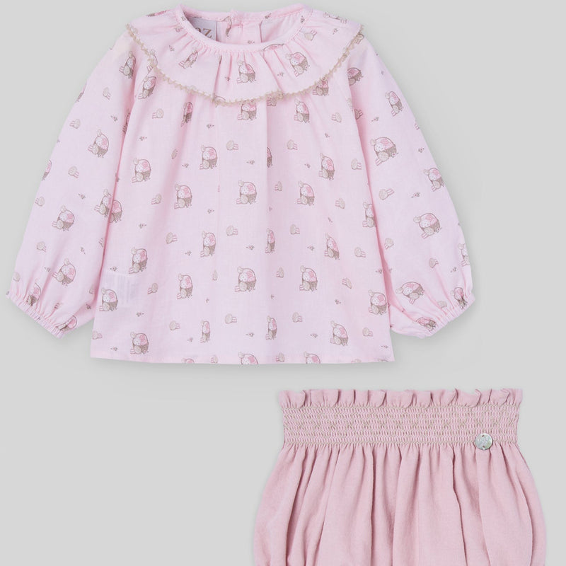 CONJUNTO BLUSA CON PANTALON CORTO "PASCUA "NIÑA BEBE