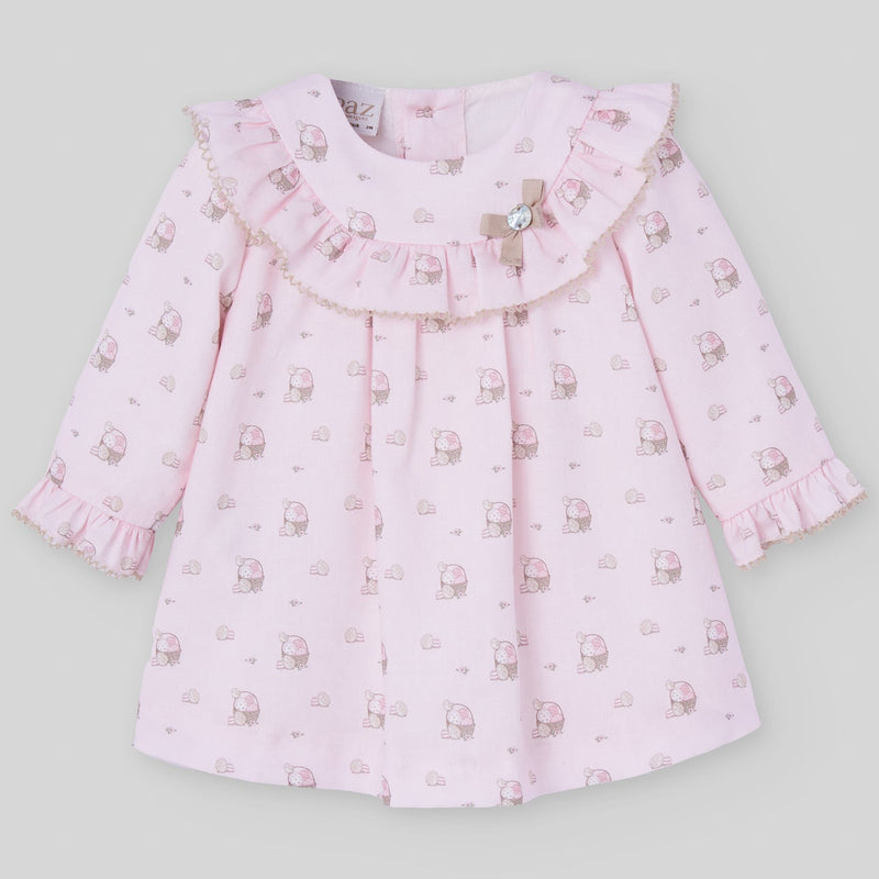VESTIDO ROSA PALO "PASCUA" NIÑA BEBE DE 12M-24M