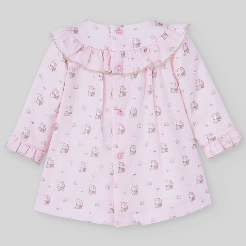 VESTIDO ROSA PALO "PASCUA" NIÑA BEBE DE 12M-24M