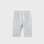 PANTALON LINO BLANCO NIÑO BEBE DE 2-4M-18M