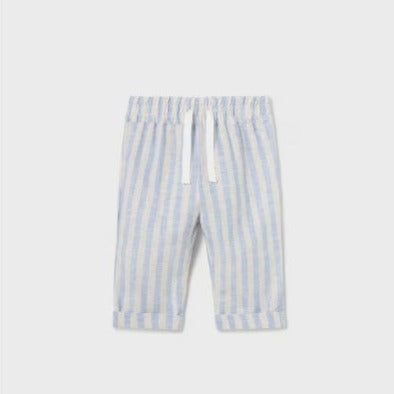 PANTALON LINO BLANCO NIÑO BEBE DE 2-4M-18M