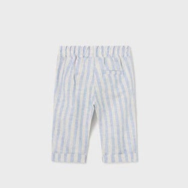 PANTALON LINO BLANCO NIÑO BEBE DE 2-4M-18M