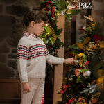 SUETER GRECAS ARENA-ROJO NAVIDEÑO "POMPON" NIÑO