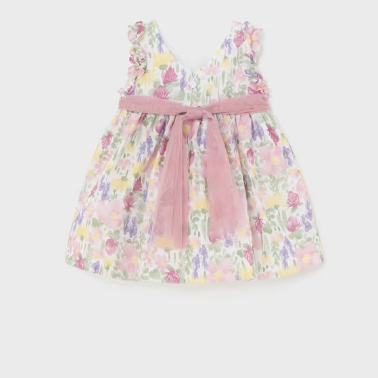 VESTIDO FLORES CON BANDA NIÑA BEBE DE 6M-3 AÑOS