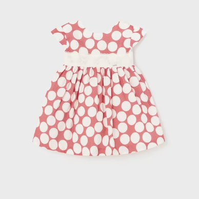 VESTIDO LUNARES ARCILLA NIÑA BEBE DE 9M-3 AÑOS