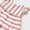 VESTIDO RAYAS LINO ARCILLA NIÑA BEBE DE 12M-3 AÑOS