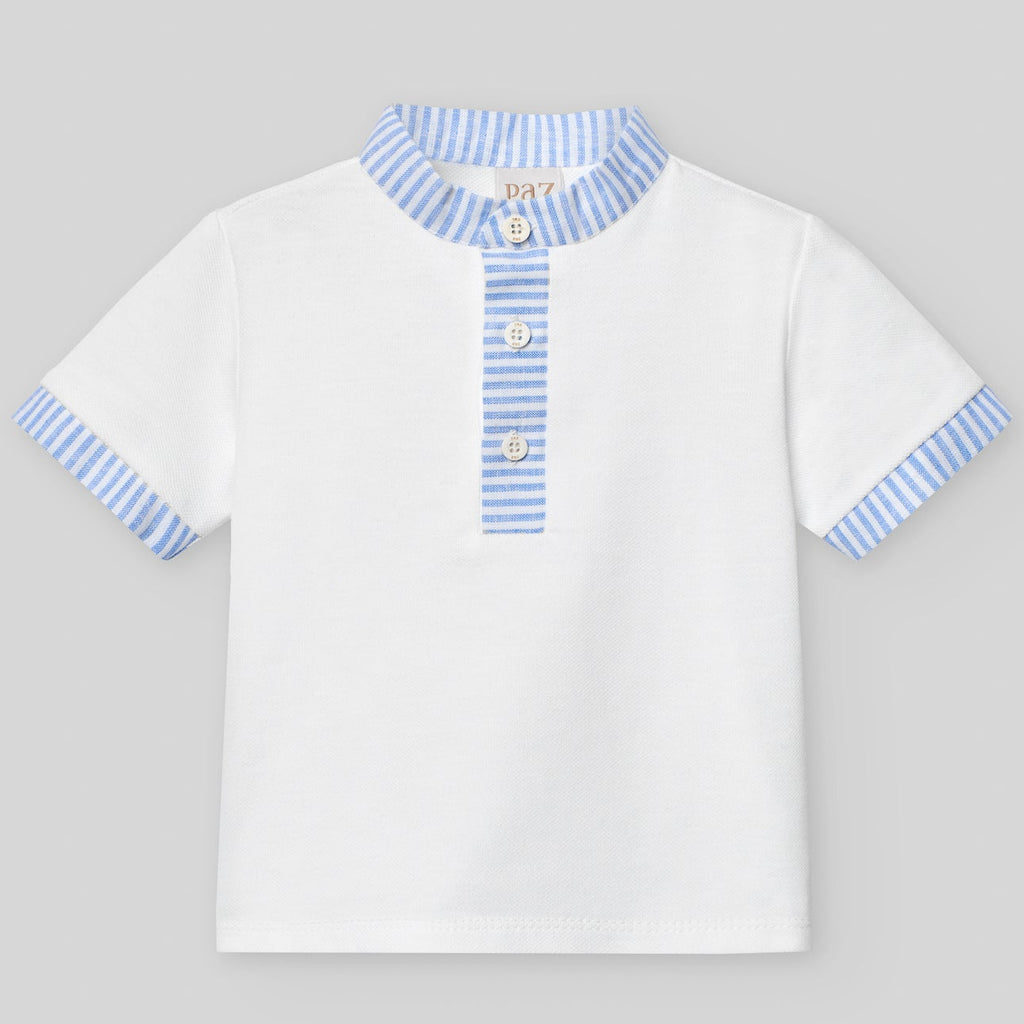 CONJUNTO POLO DETALLES RAYAS CON BERMUDA LINO “DORNA” NIÑO DE 3M-2 AÑOS