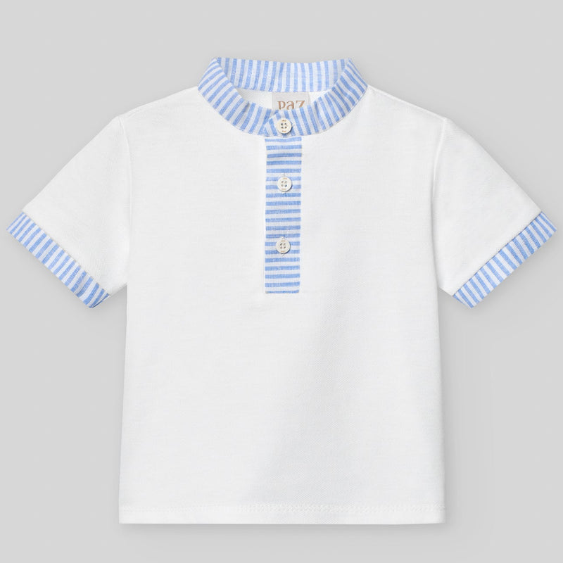 CONJUNTO POLO DETALLES RAYAS CON BERMUDA LINO “DORNA” NIÑO DE 3M-2 AÑOS