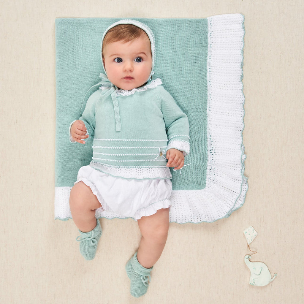 CONJUNTO VERDE AGUA “EIDO” NIÑA BEBE DE 3M-12M