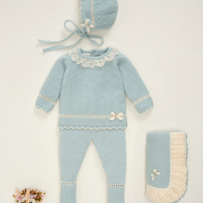 CONJUNTO PUNTO VERDE TIZA NIÑA BEBE "SEMILLA"