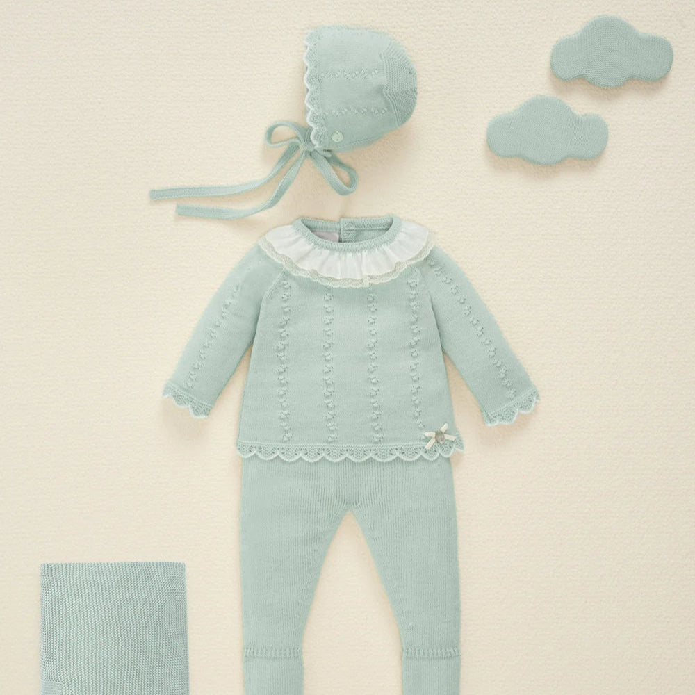 CONJUNTO LANA VERDE PALO"MININO" NIÑA BEBE