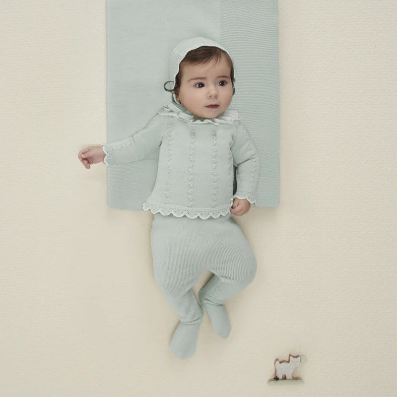 CONJUNTO LANA VERDE PALO"MININO" NIÑA BEBE