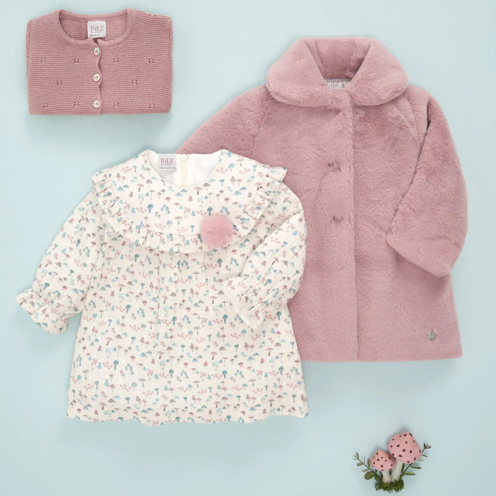VESTIDO M/L CRUDO "SETITAS " DE 12M-6 AÑOS